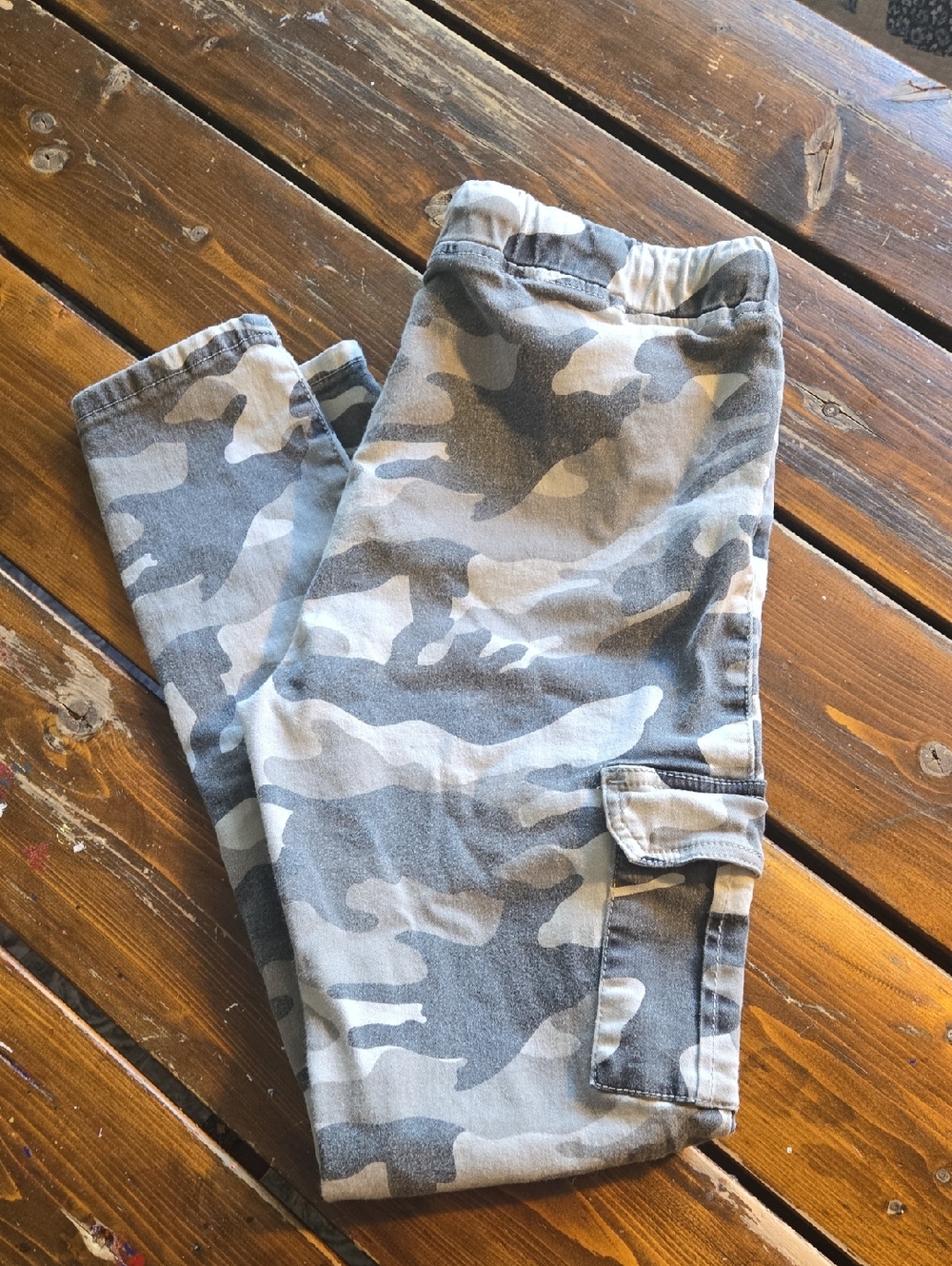 Streetwear Society Gray & Cream Camo Cargo Pants